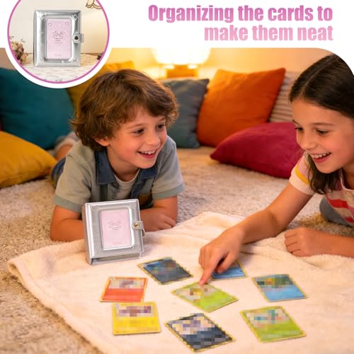 Small 1 Pocket Trading Mini Card Binder Collection with 40 Count for MTG, Sports,TCG Cards (Silver) - color: Silver