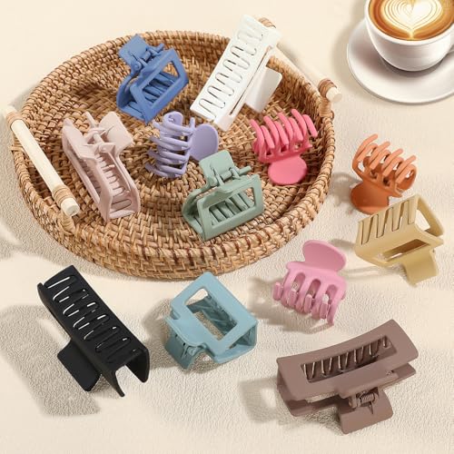 SMKSL 12 Pcs Hair Claw Clips for Women & Girls 3 Styles Hair Accessories - color: Multicolor
