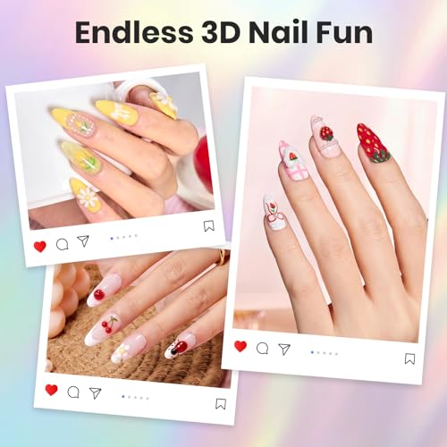 Beetles 5PCS Nail Art Dotting Tools 3D Nail Gel Set, Dual-Headed Nail Art - color: E-Purple-5