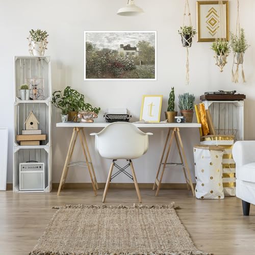 Huabsad Vintage Landscape Monet Flower Oil Painting Canvas Wall Art Antique Cottage Outdoor Garden Roses Lover Wall Decor Rustic Farmhouse Living Room Bedroom Aesthetic Prints 16x22in Unframed - color: Oil painting02, size: 16x22in Unframed