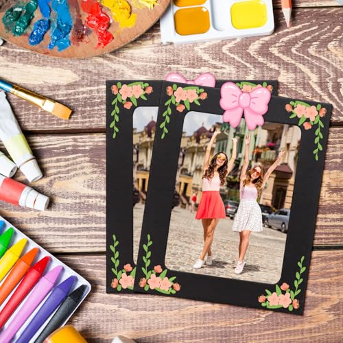 30Pcs 4x5Inch Black Paper Photo Frames with String & Clips - color: Black, size: 4x5inch