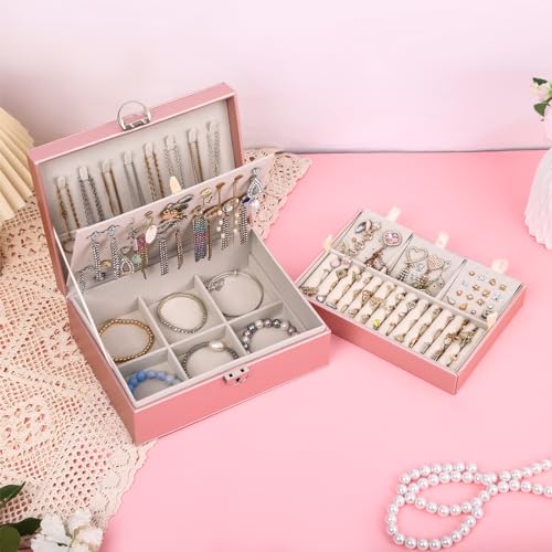BOOVO Large Jewelry Boxes For Women (Rose Gold, 4 layer) - color: Rose Gold, size: 4 layer