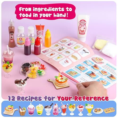 12 Making Miniature Food Toys Set, DIY, Resin Play, Mini Pretend Play Food