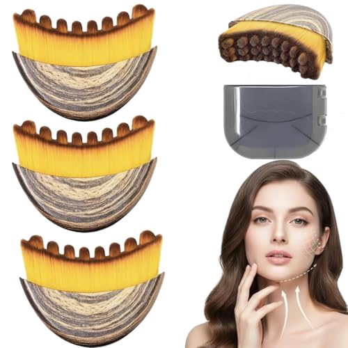 3 PCS 2026 New Lymphatic Contour Face Brush,Contour Face Brush,Lymphatic Drainage Massager,Ergonomically Designed,Fit The Skin Precisely,for Chin & Jawline Sculpting - color: 3 Pcs