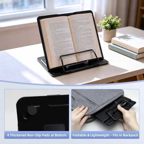 Book Stand, Book Holder, Book Stand for Reading – for Desk & Music - color: Black