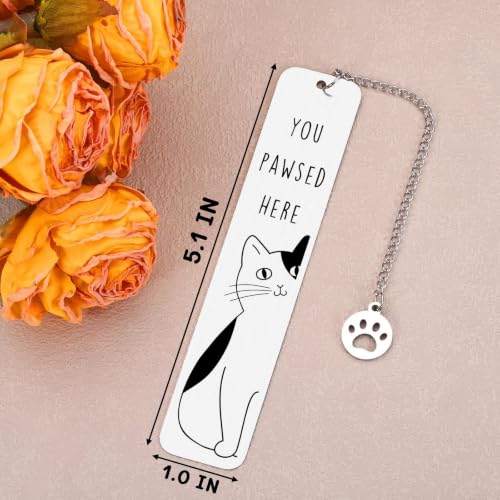 Cat Gifts for Women Cute Bookmarks for Women Cat Lovers Stocking Stuffers - color: Silver
