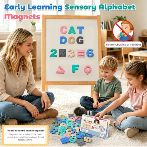 juman Toddlers Sensory Silicone Alphabet Magnetics Letters & Numbers 41 PCS
