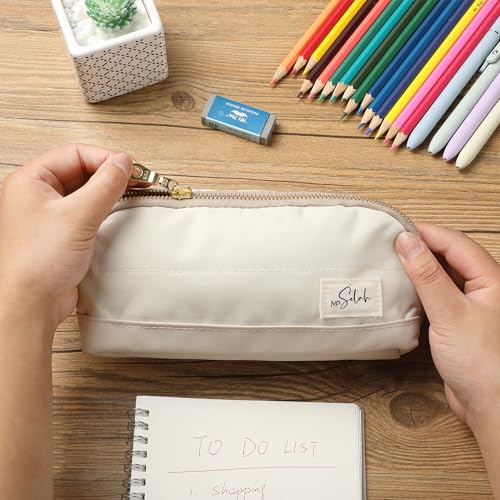 Mr. Pen- Wide-Opening Pencil Case, Triangle Design - color: Rose Pink