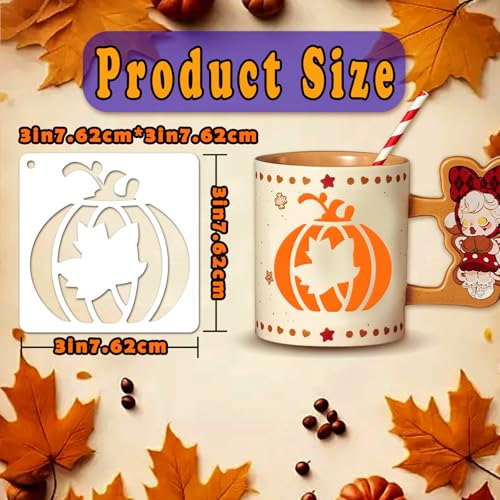 72 PCS 3x3 Inch Thanksgiving Stencils for Painting - Pumpkins, Gourds, Autumn Leaves, Wheat, Turkey Reusable Thanksgiving Painting Templates on Wood, Glass, Fabric, Window Door Decor DIY Decoration - style: 72PCS Thanksgiving