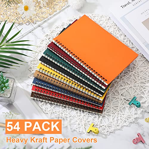 Yahenda 54 Pcs Spiral Notebooks, 1 Subject, Wide Ruled, Assorted Color - color: Assorted Color