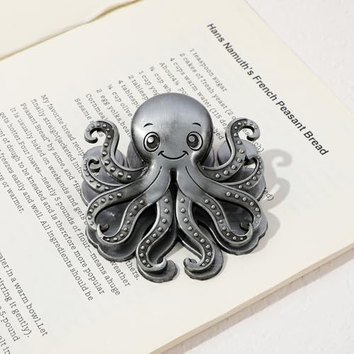 Vintage Ocean Bookmark Clip, 4 Color Starfish Shell Octopus for Book Lovers - color: Octopus Style B
