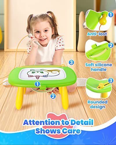 Seimome Toddlers Toys Ages 1-3, Magnetic Drawing Board, Doodle Board Pad Learning and Educational Toys for 18 Months Baby 1-3 Yr Kids Birthday Gifts- Green - color: Green
