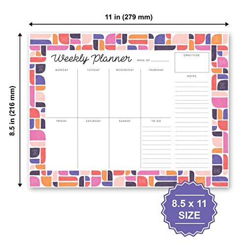 Weekly Planner Pad 52 Tear-Off Sheets Undated 8.5 x 11 Desk Pad - style: Style 3