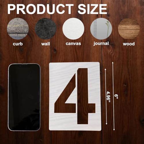 Number Stencils for Painting, 10 Pcs 6 Inch for Cakes Wood Signs Crafts - color: Number 6"