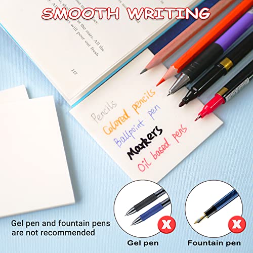 ENLUOM 400 Sheets Colored Transparent Sticky Notes - 3 x 3 in Translucent Sticky Notes, Pastel Clear Waterproof Self-Sticky Note, See Through Sticky Note, Aesthetic Office Supplies (8 Pads) - color: 7 Colors 400 Sheets