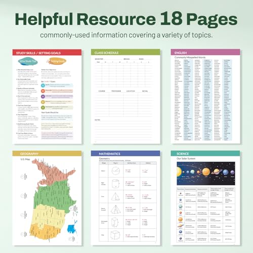 Student Planner 2026-2027, SUNEE Middle or High School Student Planner for Academic Year Jul. 2026 - Jun. 2027, 8.5"×11" Lesson Plan Book with 3-Hole Punched, Bookmark, Planning Stickers, Green Waves - color: Green Waves, size: A4 8.5"×11"