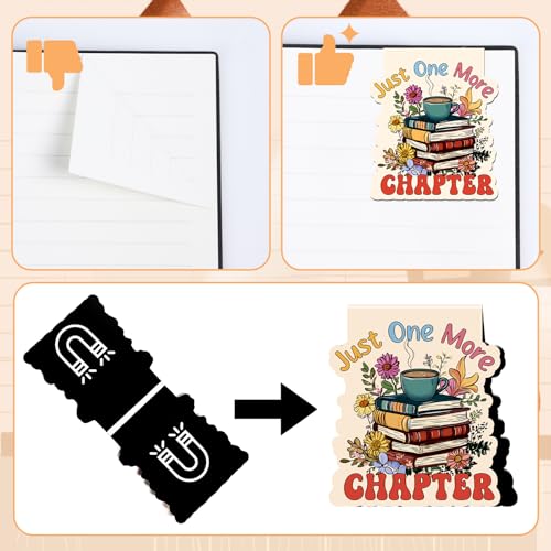 Wxiben Book Lover Magnetic Bookmark - 9Pcs Flower Book Mark Magnets Cute Cat Floral Bookmarks Magnetic Bookish Magnets Book Markers Page Clip Gifts for Women Teen Students Teacher Reading Office - style: Book Lover