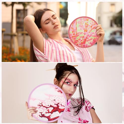 Gejoy 24 Pcs Japanese Foldable Folding Fans Flying Disc 8 Style - color: Japanese Fan