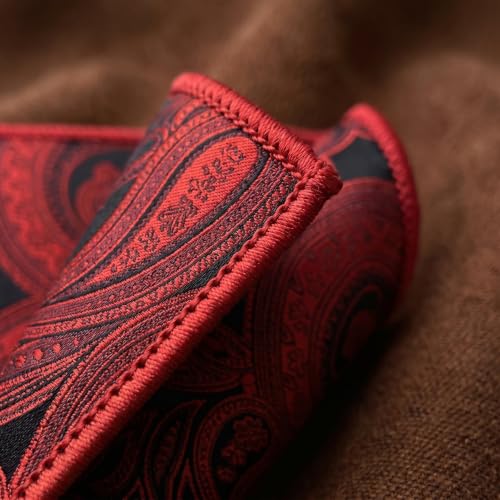 S&W SHLAX&WING Mens Pocket Square Paisley Multicolor Large for Business Wedding - color: Ah62