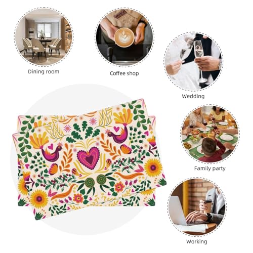 Mexico Cinco De Mayo Placemats Set of 4 12x18 Inch - color: Deep Magenta, size: Set of 4