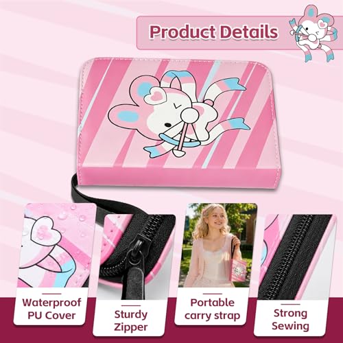 Pink Card Binder for Girls, Cute 9-Pocket Trading Card Binder - color: PINK, size: Large