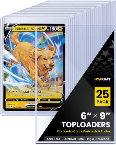 6x9 Toploader 25 Pack, Rigid PVC Jumbo Card Sleeves 39PT - size: 6 x 9 in – Fits Up to 6.06 x 9.06 in