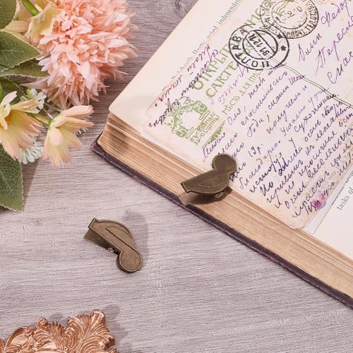 CRASPIRE 2Pcs Musical Note Theme Journal Clip Metal Book Vintage Antique Bronze Paper Binder Clips Decorative Page Holder Travelers Notebook Sketchbook Organizer School Office Accessories - style: Musical Note