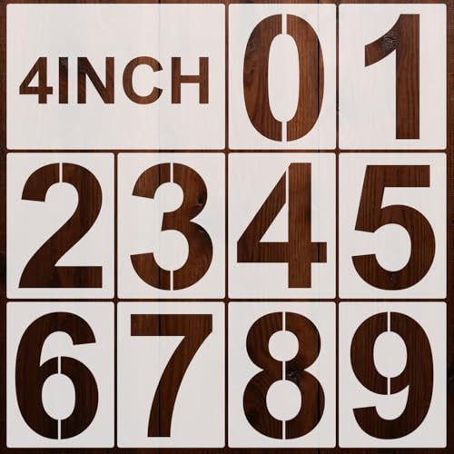 Number Stencils for Painting, 10 Pcs 4 Inch for Cards Gift Tags Crafts - color: Number 4"