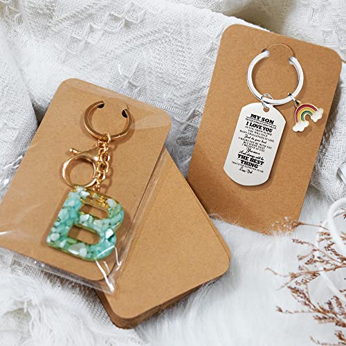 Temlum 3''x4.7'' Keychain Display Cards with Self-Sealing Bags, Brown 100p - color: Brown