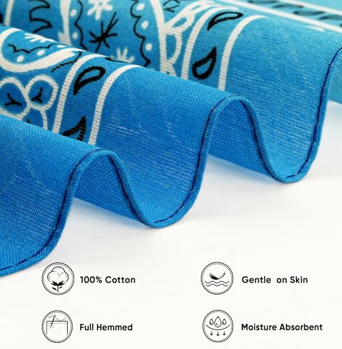 Bycc Bynn Large Soft Cotton Bandanas Pack for Men & Women 22 x 22 inches - color: S- 3 Pack-gradient 2
