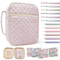 Bible Cover Case For Women,Large Bible Bag with Study Supplies,Quilted Bible Carrying Case for Girls,Portable Bible Case with Highlighter, Pens,Tabs,Bible Study Gifts for Women - size: Style C