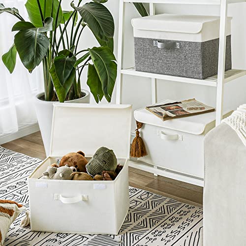 GRANNY SAYS Memory Keepsake Storage Box, Fabric Storage Bins with Lids - color: Ivory White, size: Large