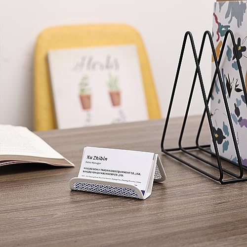 Mr. Pen- Metal Mesh Business Card Holders, 3 Pack, White - color: White
