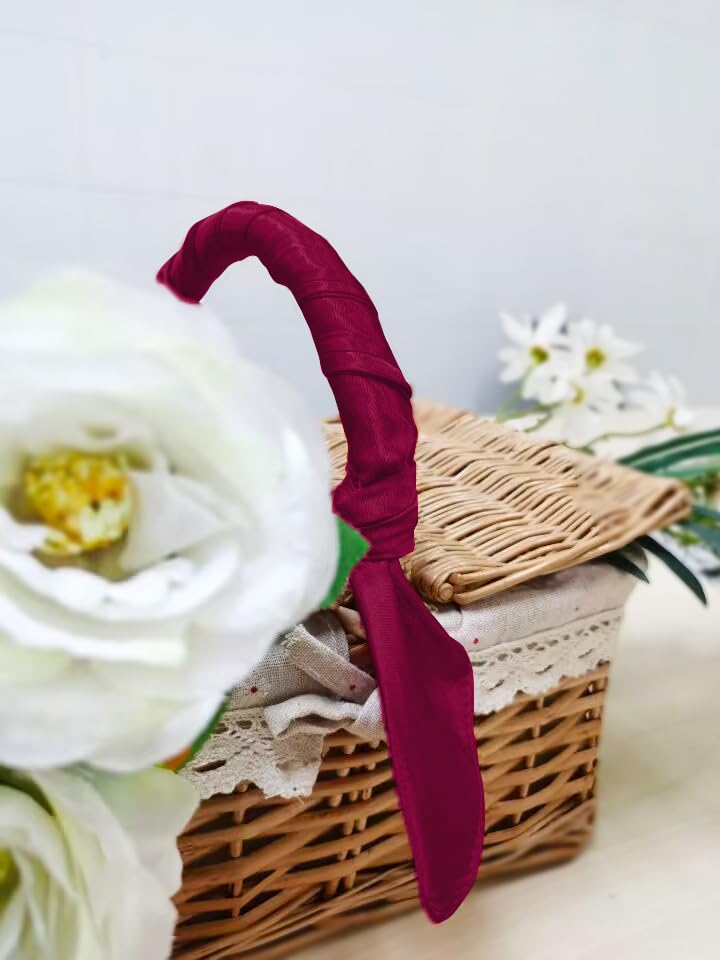 1 Piece of Square Satin Scarf Wrap Ribbon Neck Scarfs Halloween Retro Costume (23.62" x 23.62") - color: Wine Red
