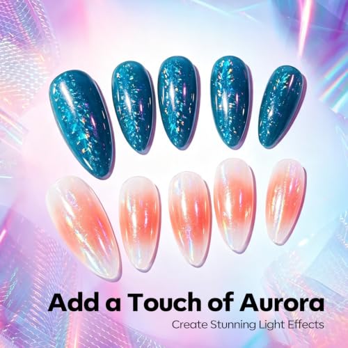 Modelones 20 Rolls Lace Nail Foil Transfer Aurora Flower Nail Art Stickers - color: White Black Aurora