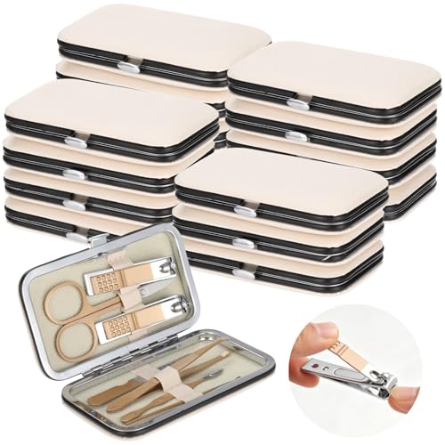12Pack Stainless Steel Manicure Sets, 7pc Mini Travel Nail Grooming Tools