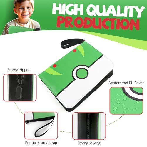 Collectible Trading Card Binder, 400 Pockets Card Holder with 50 Removable Sleeves, Portable Collection Binder Album Book Case Storage, Zipper Card Protective Sleeves for TCG, Sports Card - color: Nest Cyan