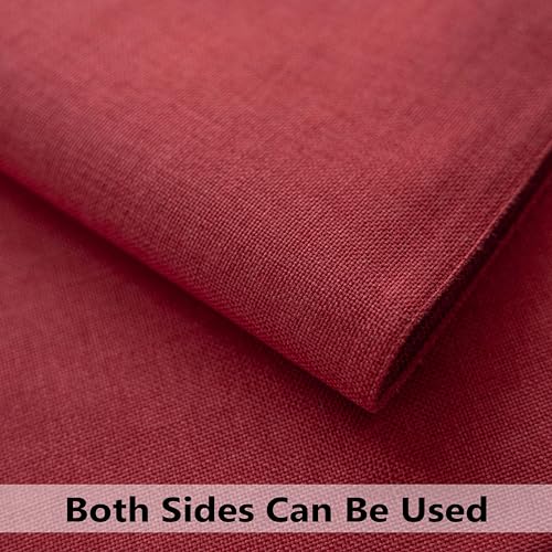Demetex Placemats Set of 6 Red Linen Wipeable Place Mats Heat Resistant Cloth Placemats for Dining Table Restaurants Holiday, 13 x 19 inches, Wine Red - color: Red, size: Placemats set of 6