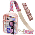 Clear Bag for Stadium Events, Clear Crossbody Sling Purse, 2 Straps - color: 1# Pink-a, style: Style 1