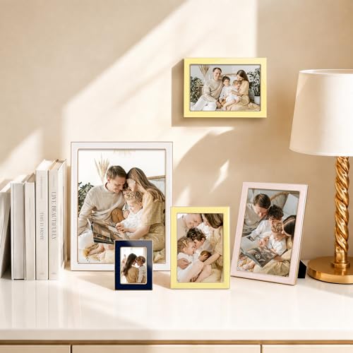 eletecpro 4x6 Enamel Picture Frame with Real Glass Cover, Yellow, 2-Pack - color: Yellow, size: 4x6