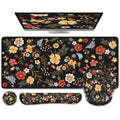 iCasso Desk Cover Mat, 4in1 Floral Large Mouse Pad with Wrist Rest - color: Flowers