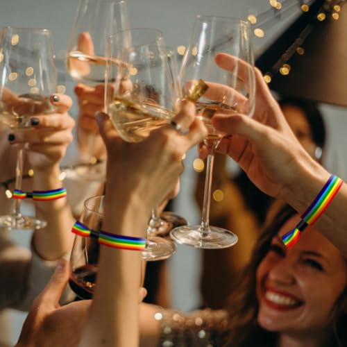 100 Pcs Cloth Wristbands, Disposable Wristbands for Events(Color : Rainbow) - color: Rainbow