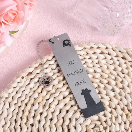 Black Inspirational Funny Cute Cat Bookmark for Reading Women - style: Cat Paw
