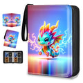 4 Pocket Trading Card Binder, Holds 400 Cards, Zipper Binder - color: Lightning Dragon