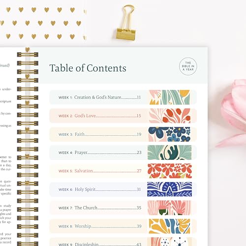 Official Spiral Bible in a Year, 52 Week Bible Study Guide (Floral) - color: Floral