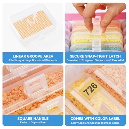 30PCS Diamond Painting Storage Containers Trays with Lids - size: 30 Piece Tray Kits