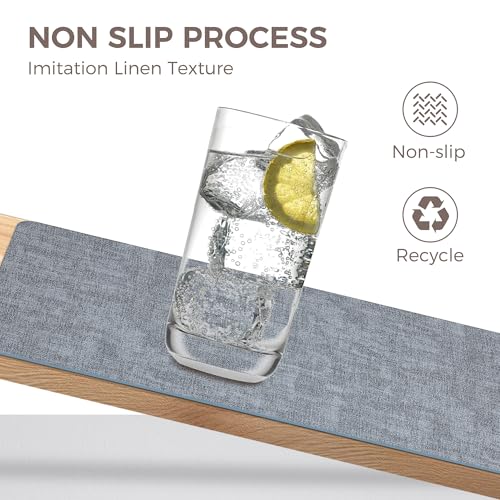 NCUE Vinyl Placemats Set of 12, 17"x12" Wipeable Place Mats with Coasters - color: Light Blue, size: Set of 12