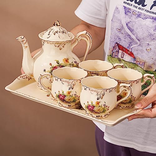 YOLIFE Ceramic Serving Tray, Flowering Shrubs 13.5 x 7.5 inch - color: Flowering Shrubs
