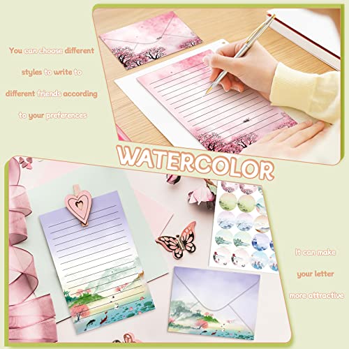 TaoBary 160 Pcs Ink Painting Stationery Paper and Envelopes Set - size: 5.5 x 8.25 Inch, style: Ink Painting