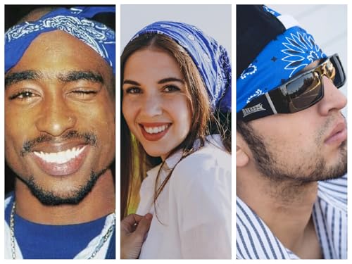 Every-ville Cotton Bandana Handkerchief for Men & Women, 3 Pack - color: Royal Blue